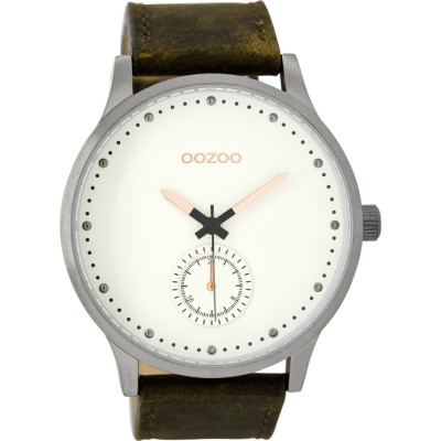 OOZOO TIMEPIECES DARK BROWN LEATHER STRAP C9005